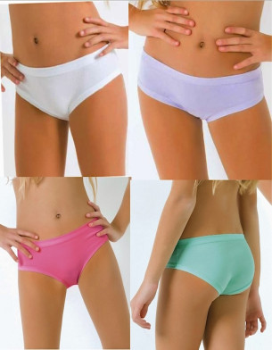 Made in Italy High Quality Girls Breathable Bikini Underwear Cotton Modal Set White Lilac Tiffany Pink